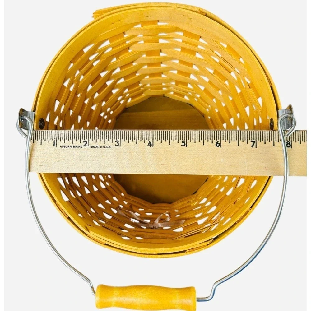 Longaberger AUTUMN PAIL Basket Protector Lid Tie-On & Falling Leaves Liner 2002